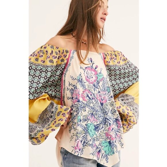 Free People Positano Printed Blouse - C38 - Picture 2 of 6